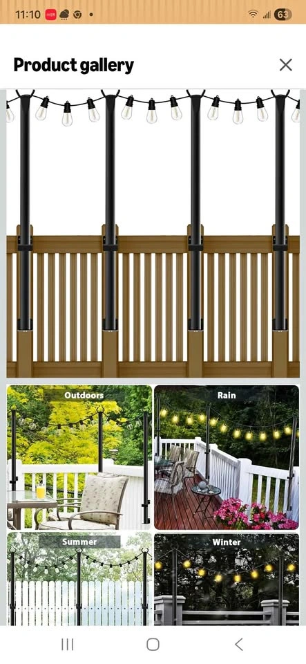 4 Pack String Light Poles
