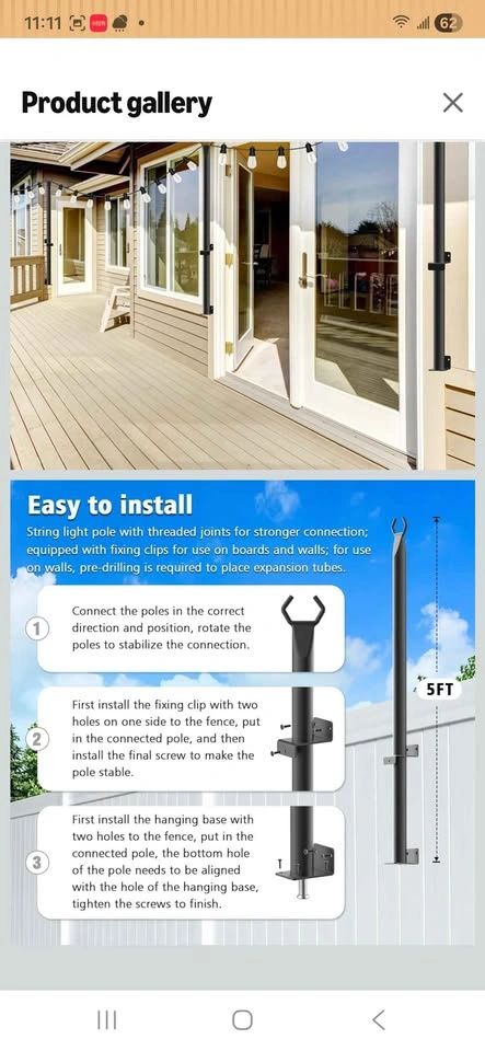 4 Pack String Light Poles - photo 4