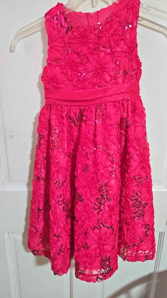 Pink sequin dress girls size 6