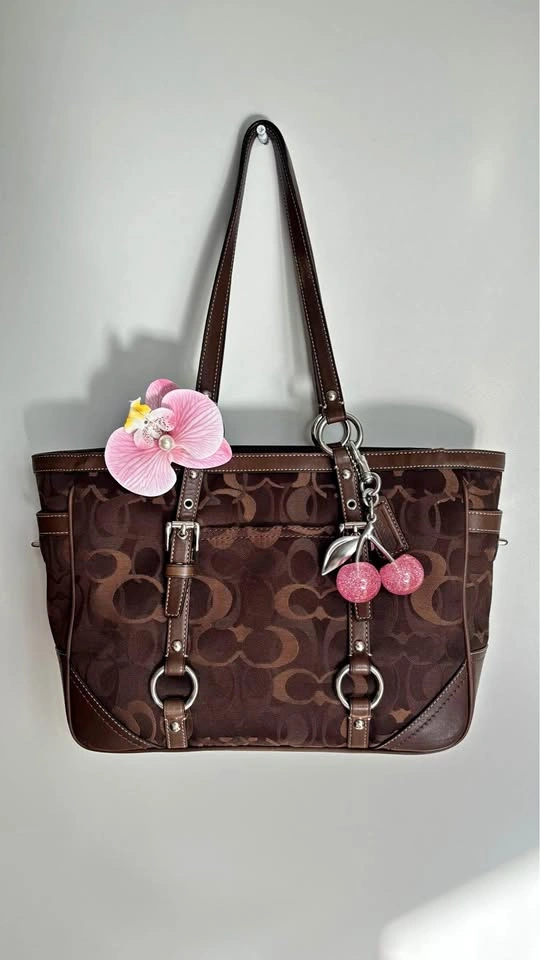 Vintage Coach Chocolate Brown Gallery Tote