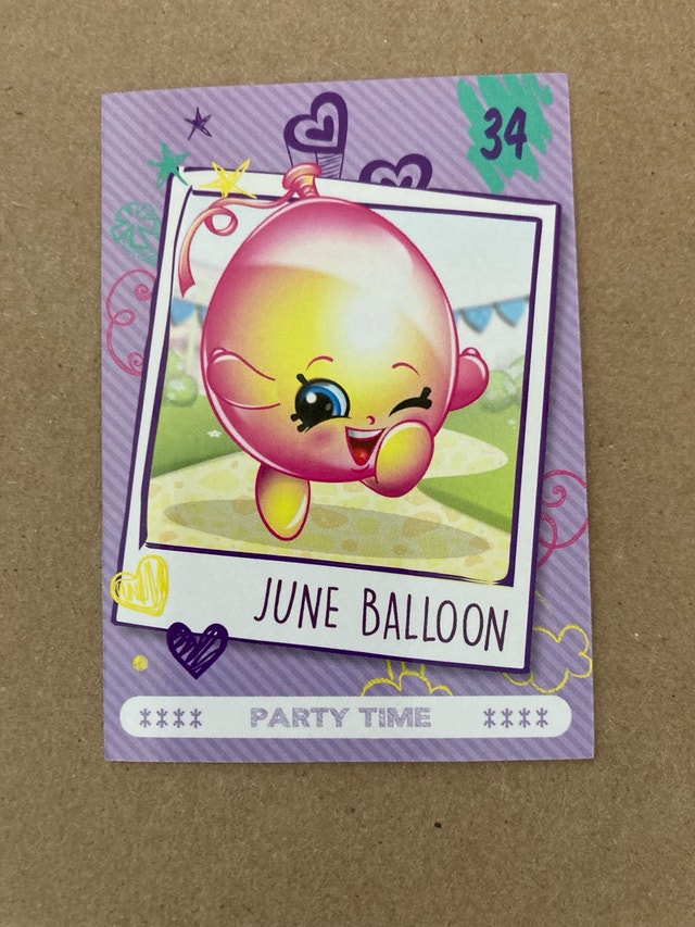 Shopkins June Balloon Trading Card 34 ⚽️