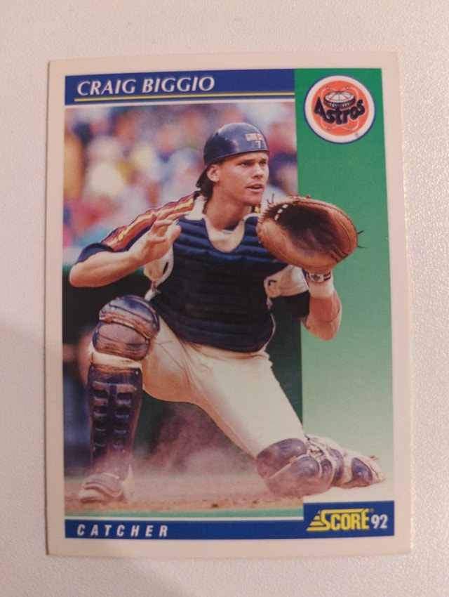 1992 Score Craig Biggio Baseball Card ⚽