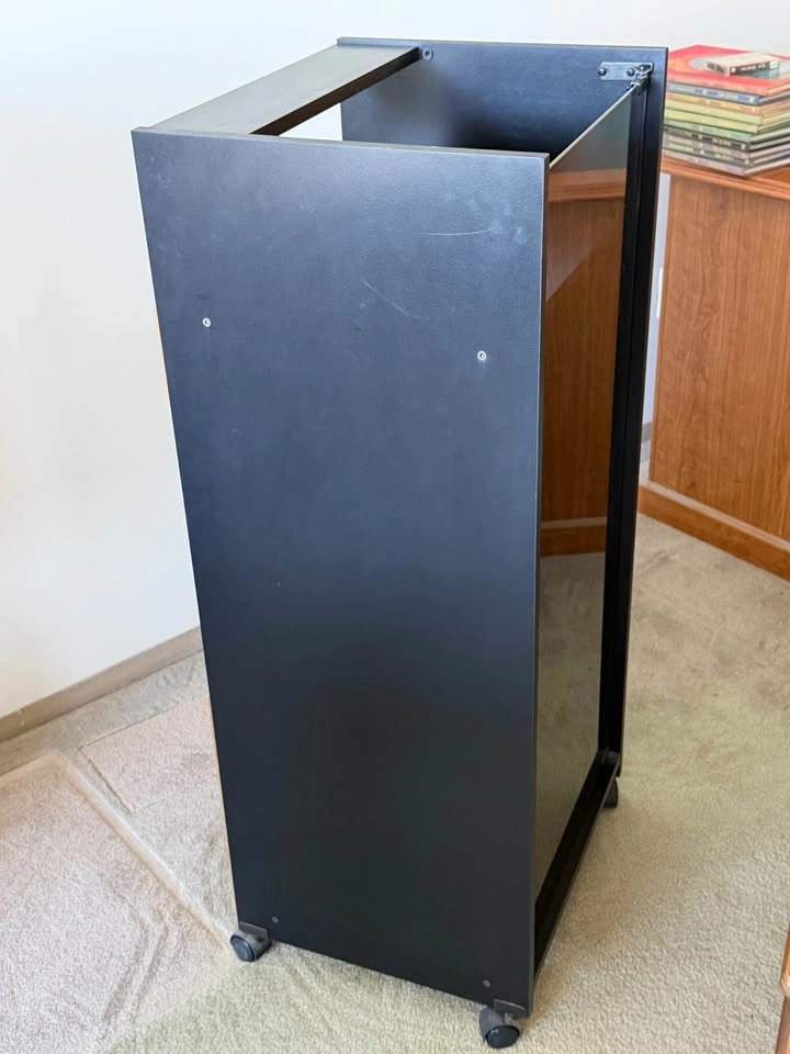 Glass Door Stereo / Media Cabinet on Wheels - photo 2