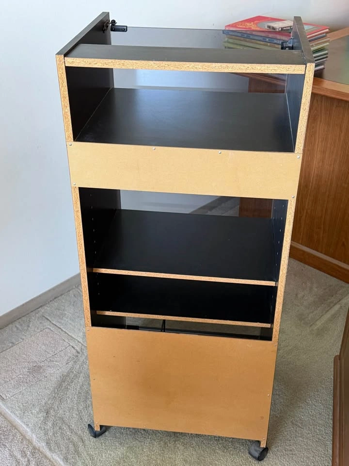 Glass Door Stereo / Media Cabinet on Wheels - photo 3