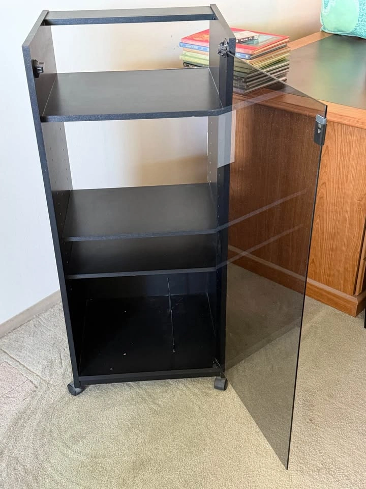 Glass Door Stereo / Media Cabinet on Wheels - photo 5