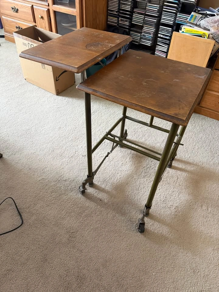 Vintage Industrial Typewriter Table / Writing Desk - photo 2