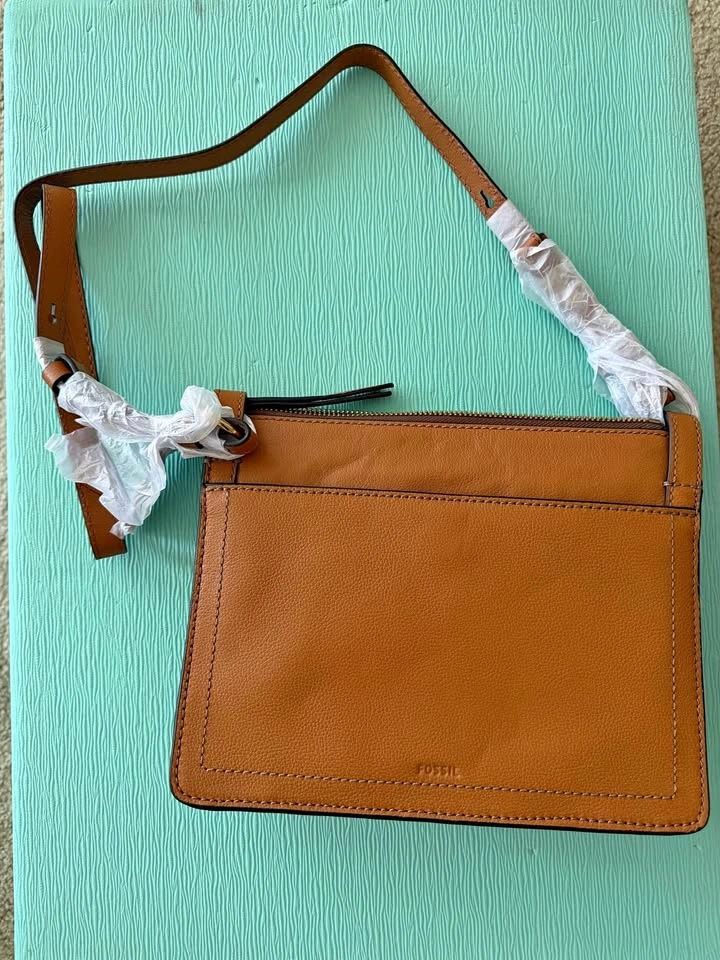 New Fossil Taryn Crossbody Bag – Saddle Brown Leather