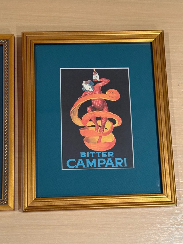 Vintage Leonetto Cappiello Pâtes Baroni and Bitter Campari Frame - photo 3