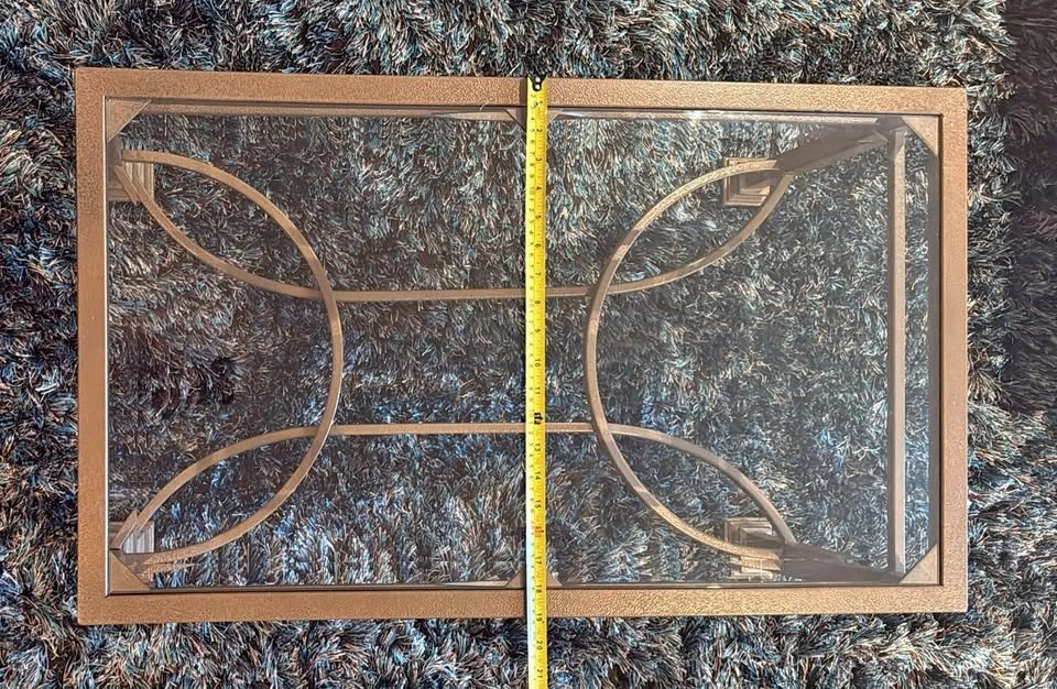 Metal & Bevelled Glass Coffee Table