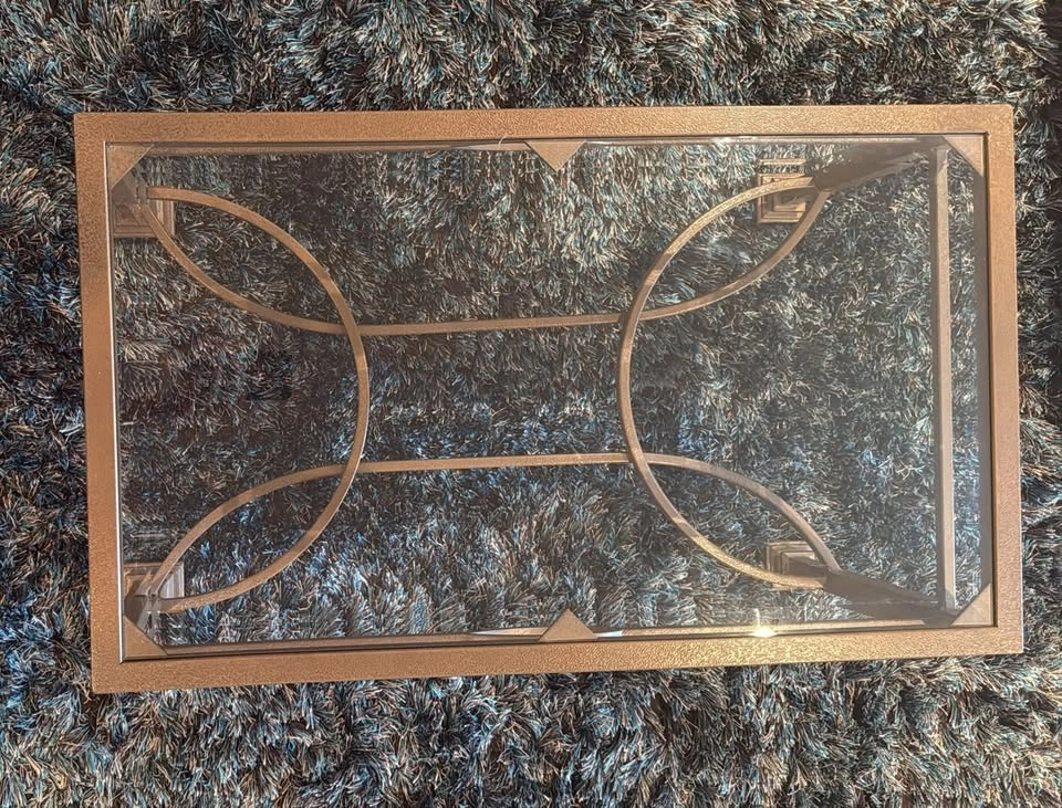 Metal & Bevelled Glass Coffee Table - photo 2