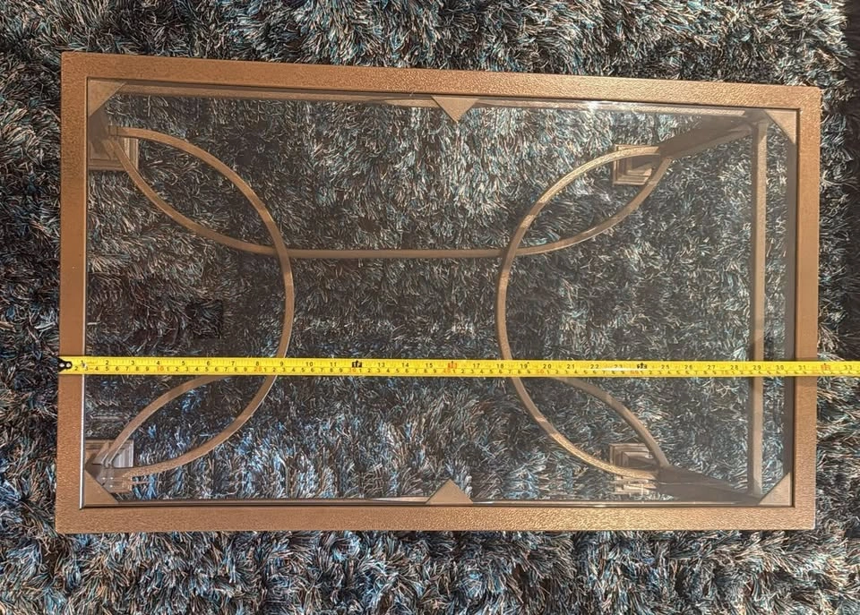 Metal & Bevelled Glass Coffee Table - photo 3