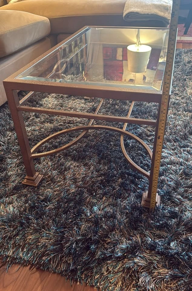 Metal & Bevelled Glass Coffee Table - photo 4
