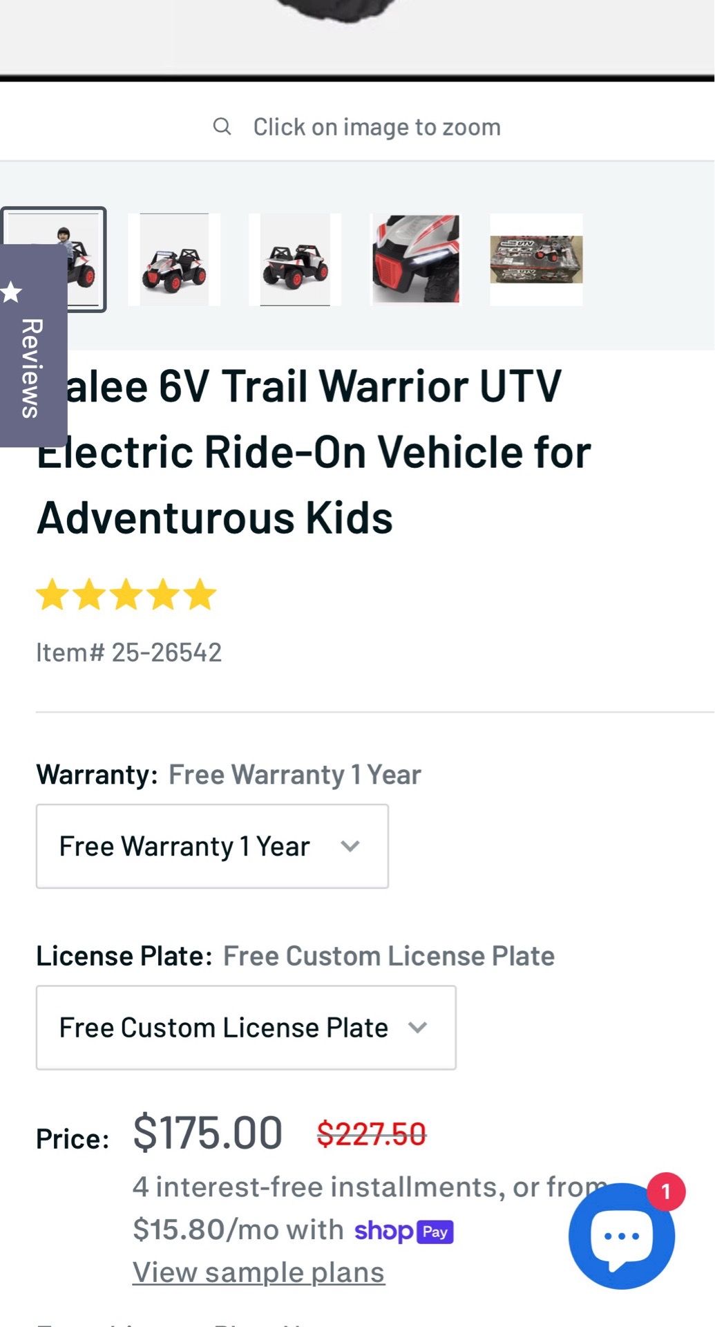 Kalee Trail Warrior 6V Electric Ride-On UTV - photo 3