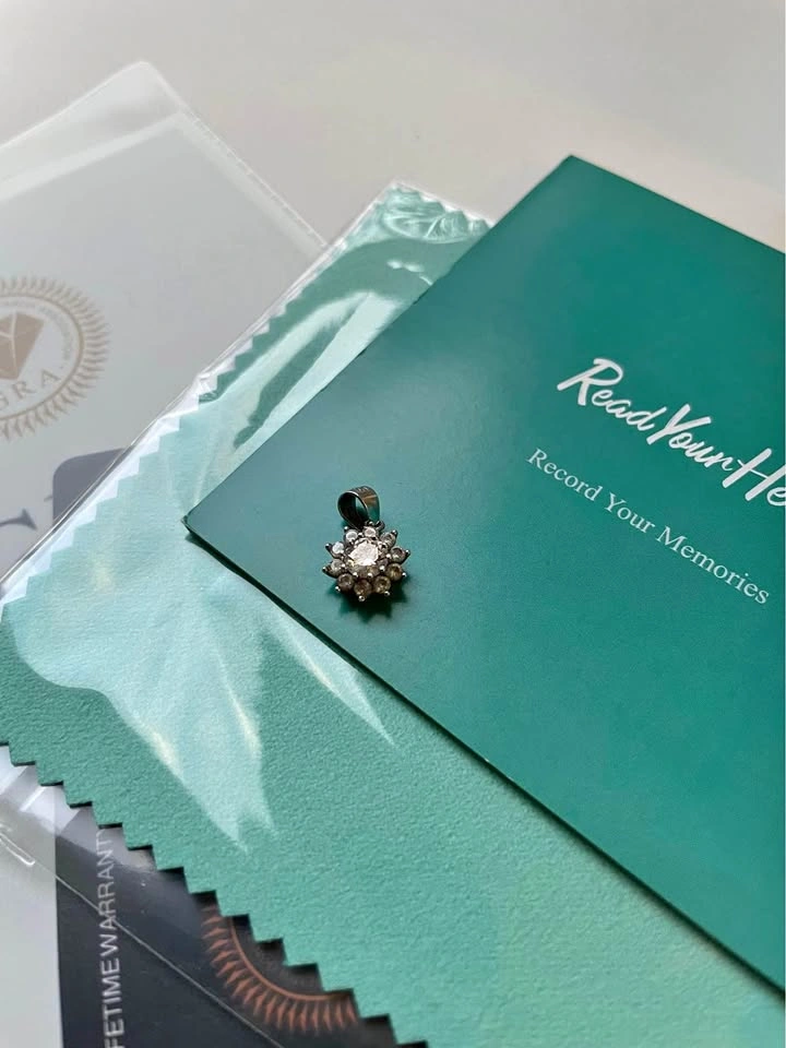 Brand new Lab-grown Moissanite diamond pendant, with certificate