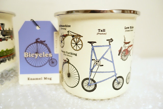 3-Piece Gift Republic Planes Trains Bicycles Enamel Camping Mugs - photo 4