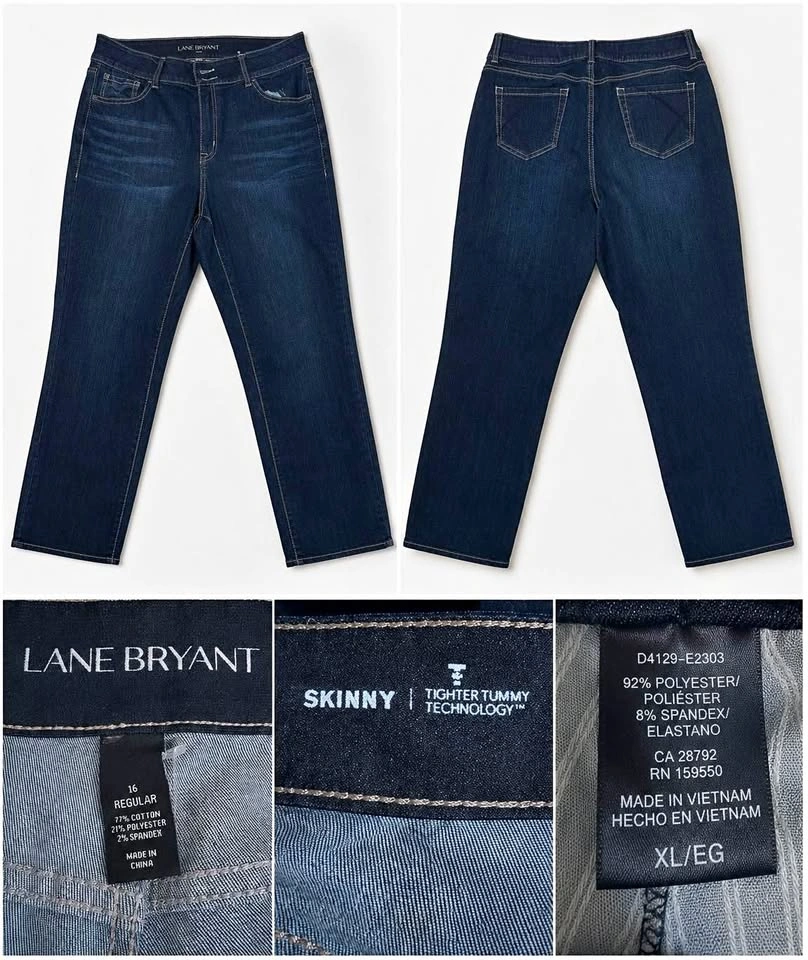 Lane Bryant Dark Indigo Skinny Jeans Sz 16