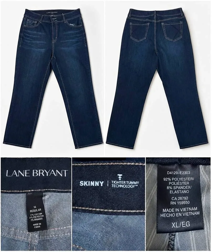 Lane Bryant Dark Indigo Skinny Jeans Sz 16