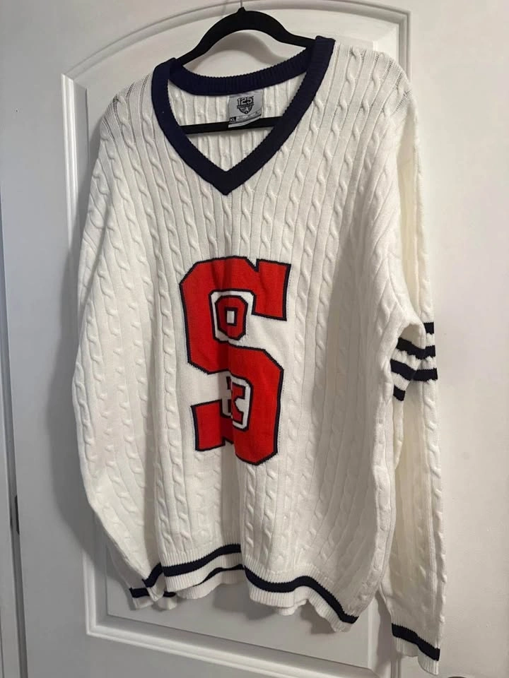 Chicago White Sox 125th Anniversary Sweater XL White Cable Knit