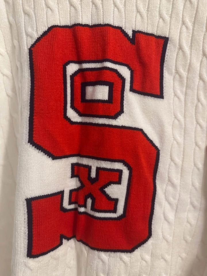 Chicago White Sox 125th Anniversary Sweater XL White Cable Knit - photo 3