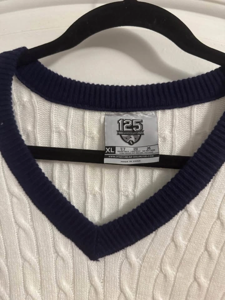 Chicago White Sox 125th Anniversary Sweater XL White Cable Knit - photo 4