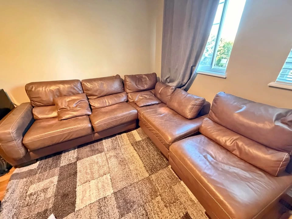 Large L shape sectional, genuine italian leather