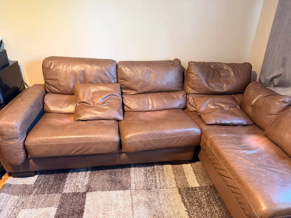 Large L shape sectional, genuine italian leather - photo 2