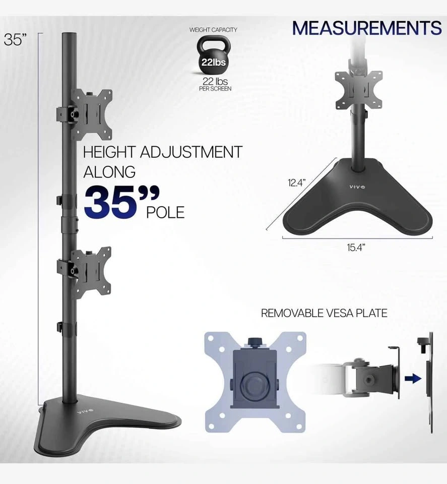 VIVO Vertical Dual Monitor Stand - photo 3