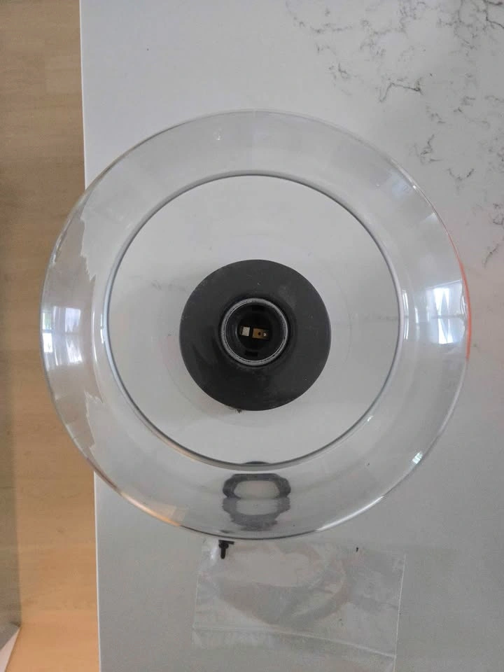 Clear Glass Globe Flush Mount Light Fixture - photo 2