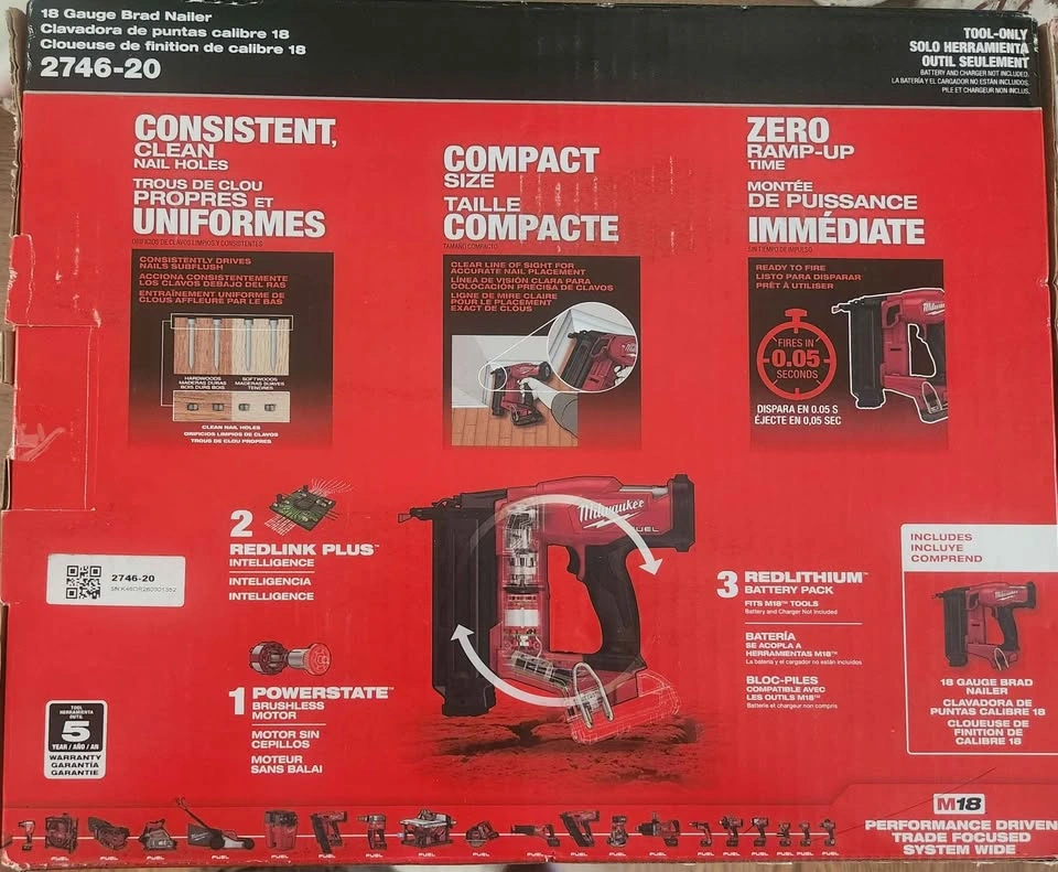 MILWAUKEE TOOLS: MILWAUKEE BRAD NAILER M18 (2746-20) - photo 2