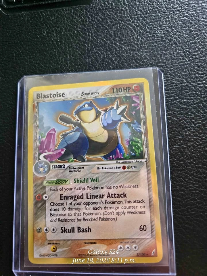 Pokemon TCG Blastoise Delta Species 2/100 EX Crystal Guardians H