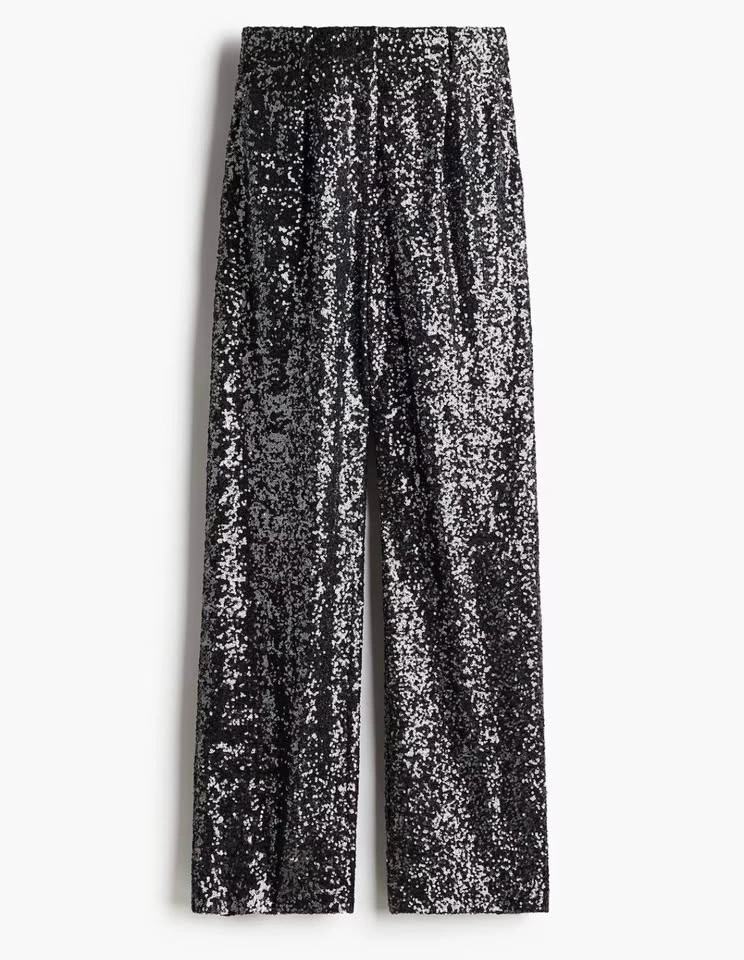 H&M Sequined Pants US8 dark grey/silver - photo 2