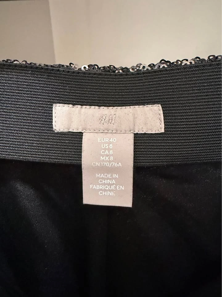 H&M Sequined Pants US8 dark grey/silver - photo 5