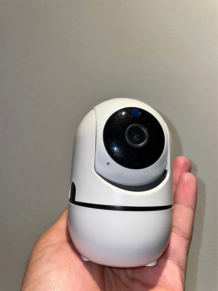 White home security camera