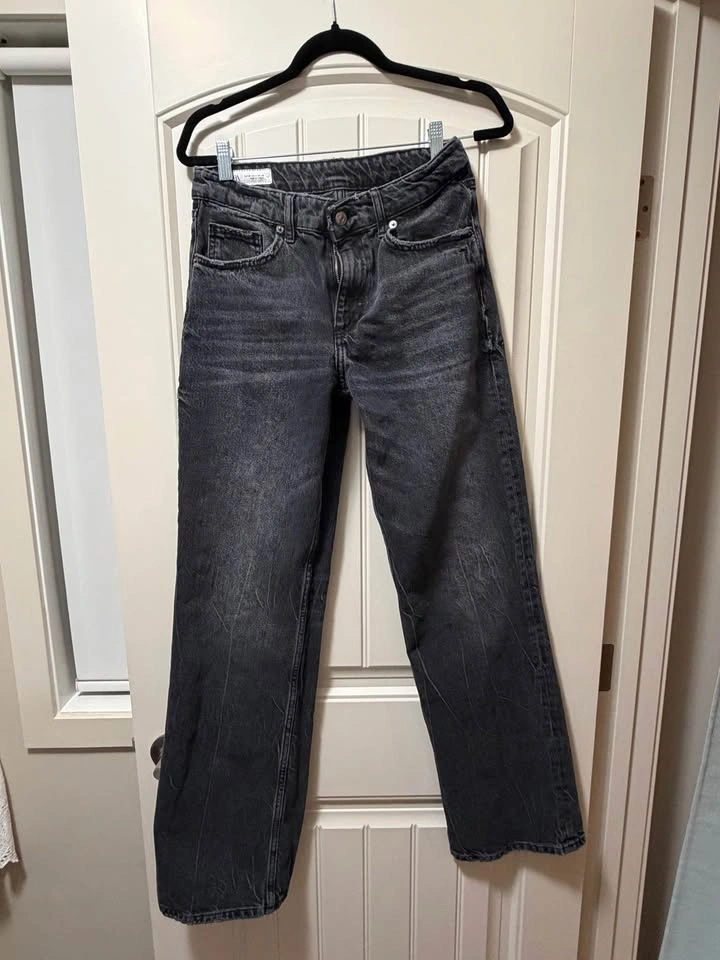 ZARA full length mid-rise wide leg jeans US 6 - photo 2