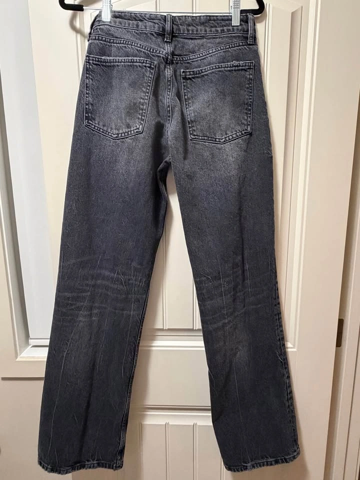 ZARA full length mid-rise wide leg jeans US 6 - photo 3