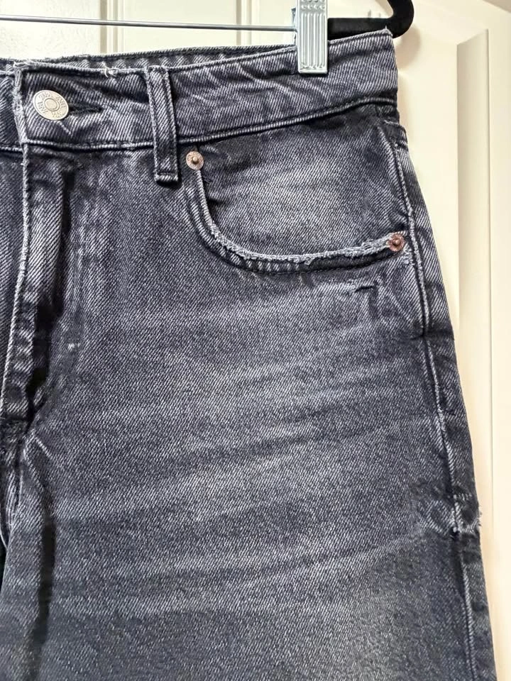 ZARA full length mid-rise wide leg jeans US 6 - photo 5