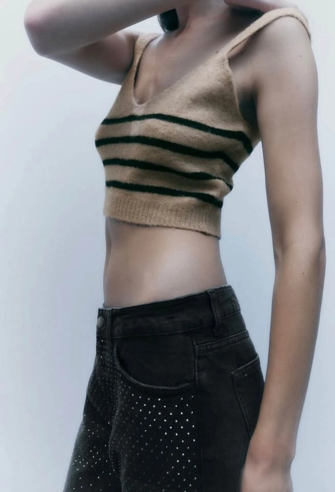 ZARA black jeans with rhinestones US 4 - photo 2