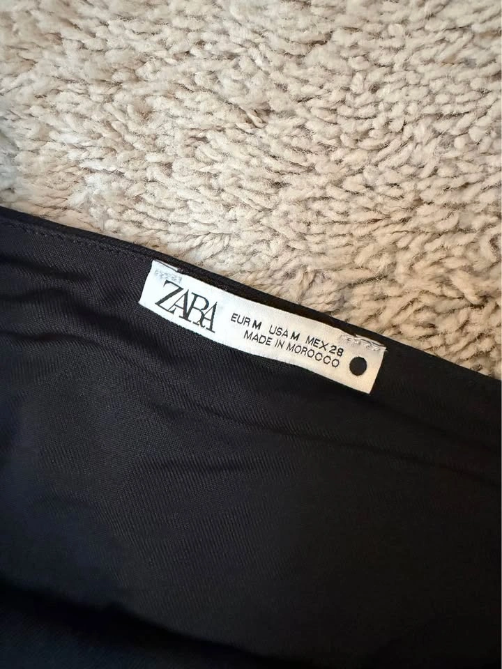 ZARA black one-shoulder long-sleeve bodysuit M - photo 2
