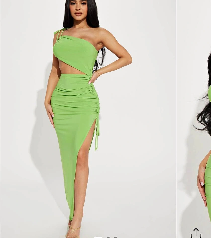 Cutout neon midi dress