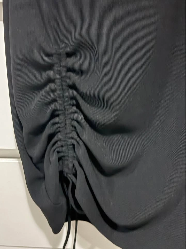 Zara black mini ribbed stretchy quarter sleeve dress - photo 2