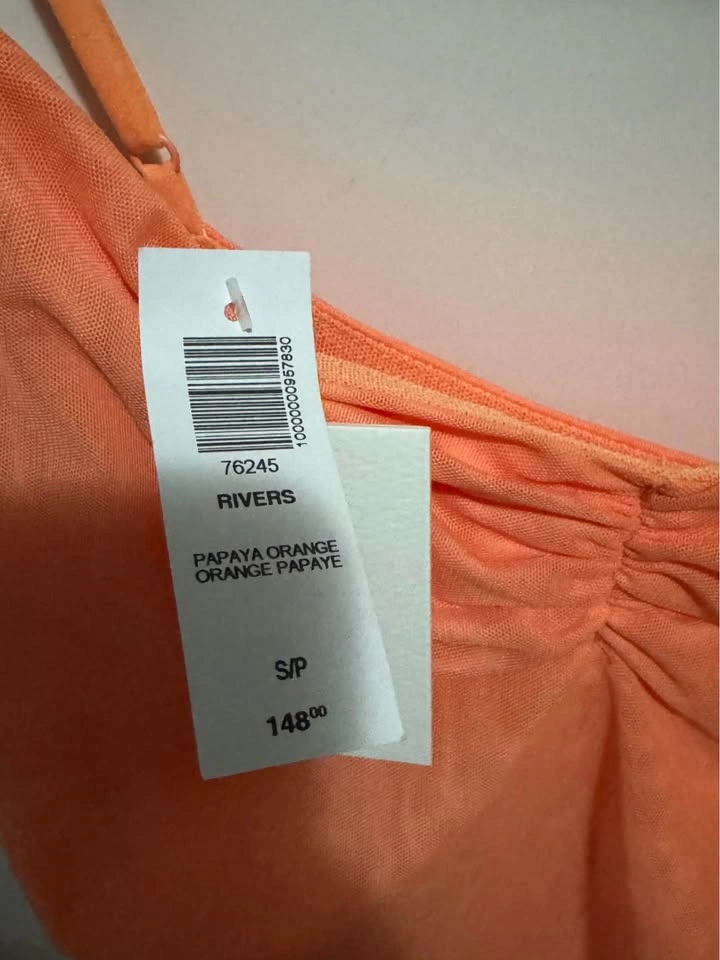 Wilfred Rivers Ruched Midi Dress in orange - photo 3