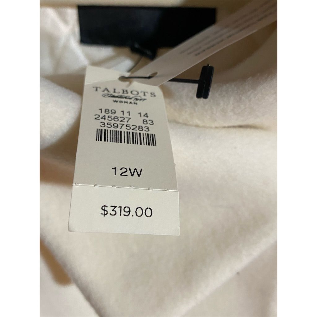 Talbots Women's Plus Size 12W White Long Overcoat - photo 2