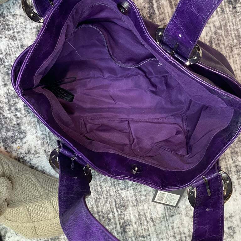 Kenneth Cole Rn81633 Vintage Y2K Reaction Eggplant Satchel - photo 2