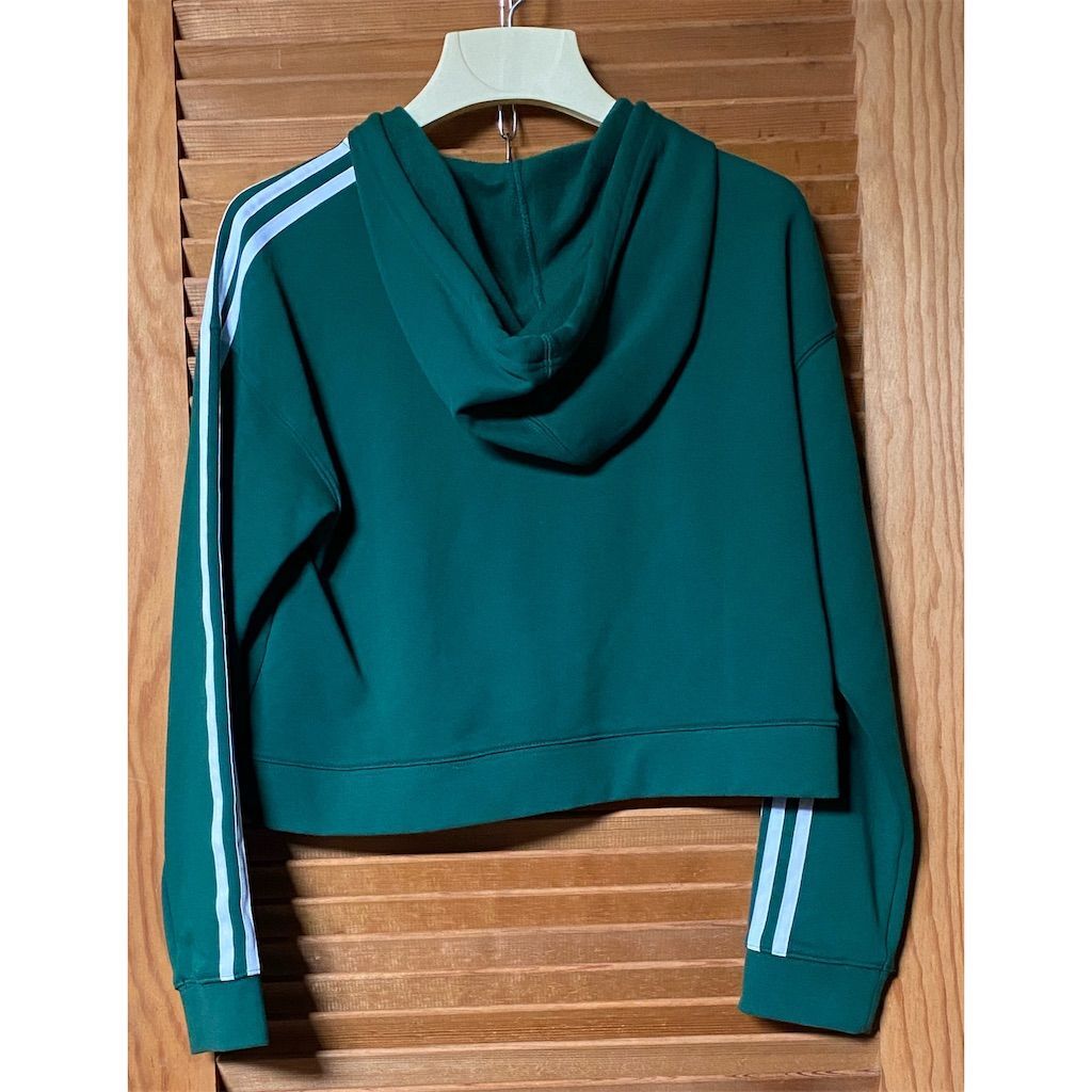 Adidas Originals DX2159 Women's Cropped Hoodie Green Size S - photo 4