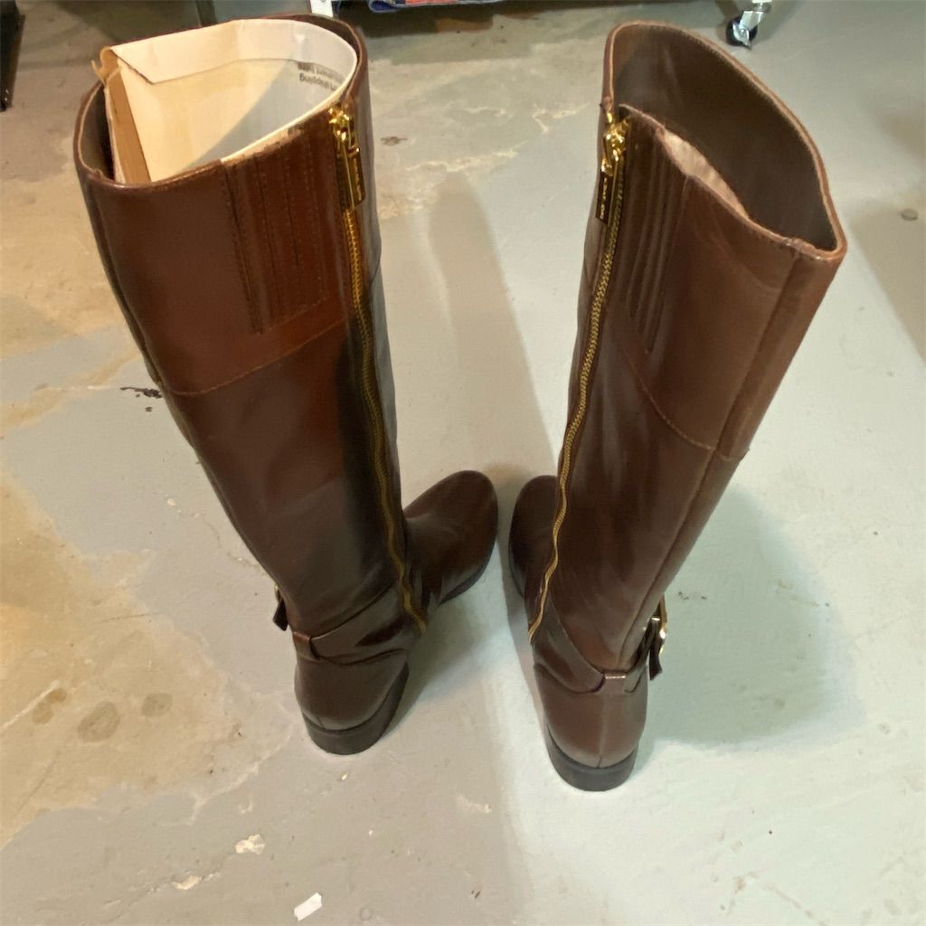 Michael Kors Women's Brown Leather Riding Boots Size 7 - photo 2