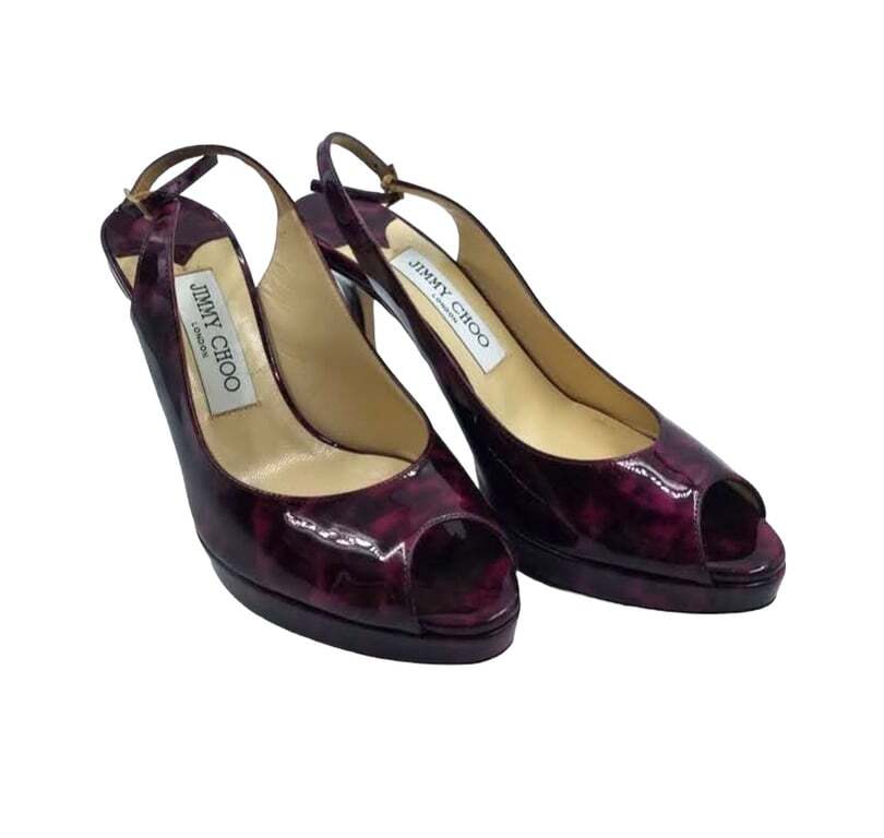 Jimmy Choo Nova Plum Tortoiseshell Patent Leather ~ 6