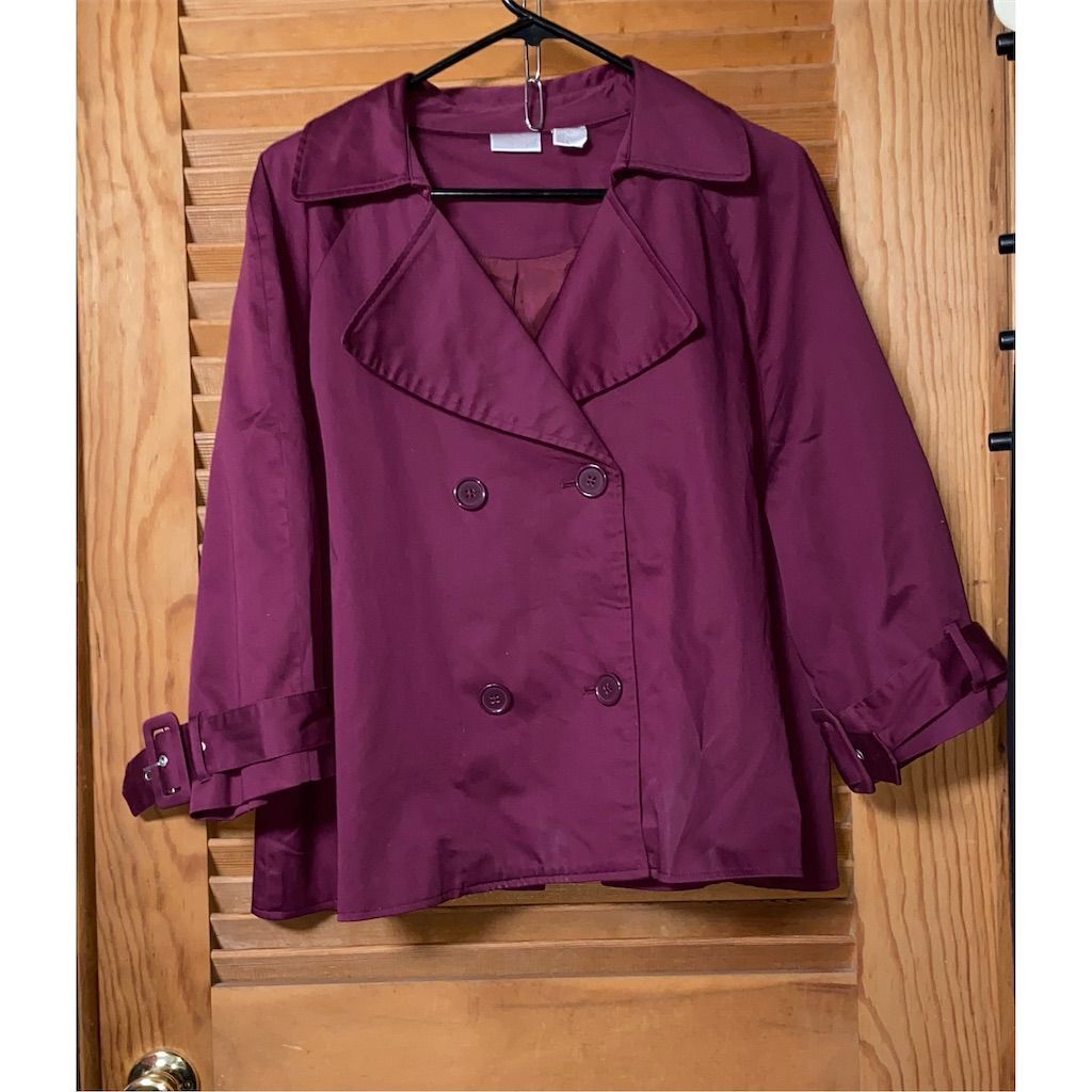 Spiegel Women's Burgundy Short Jacket Size 16 Double-Breasted