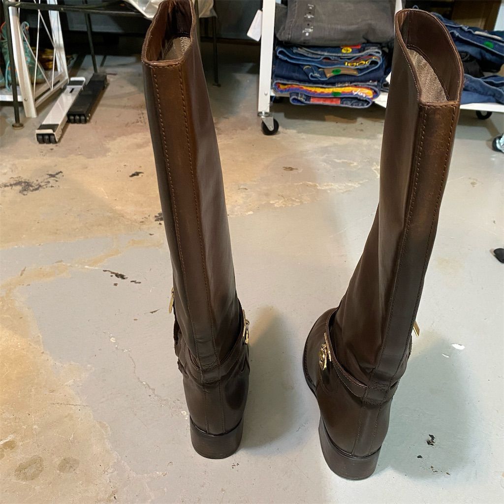Michael Kors AA13F Hamilton Women's Brown Riding Boots 7.5 - photo 2