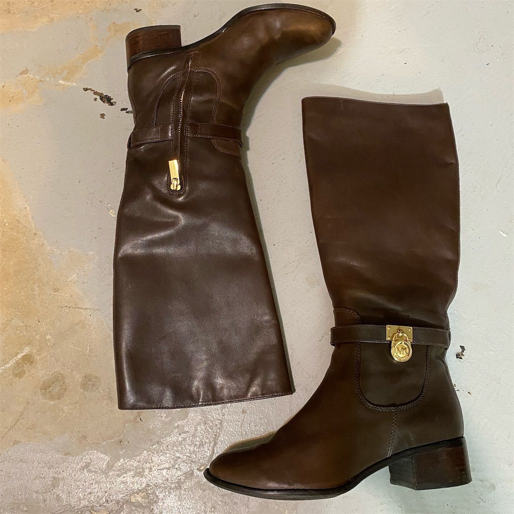 Michael Kors AA13F Hamilton Women's Brown Riding Boots 7.5 - photo 3