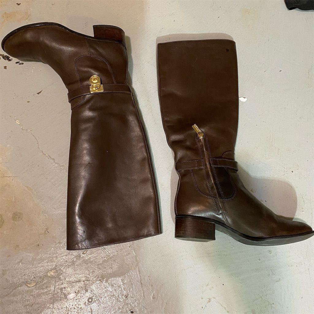 Michael Kors AA13F Hamilton Women's Brown Riding Boots 7.5 - photo 4